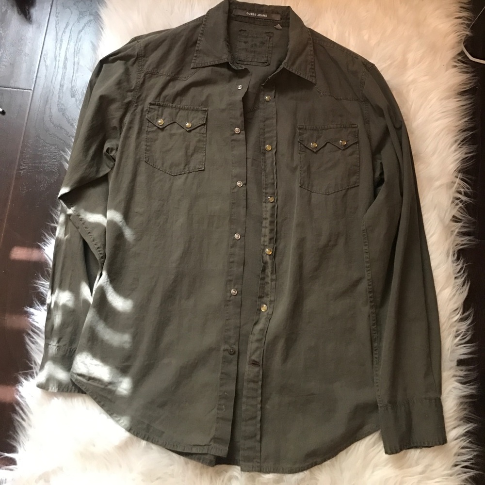 Men's olive Green longs sleeve shirt